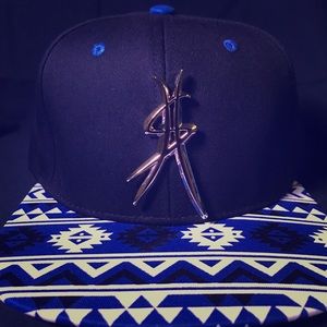 Unisex Blue Pattern Strapback Hat by Side Hussle